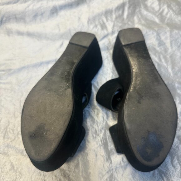 Robert Clergerie Black Suede Frazzia Wedge Heel - Picture 4 of 6